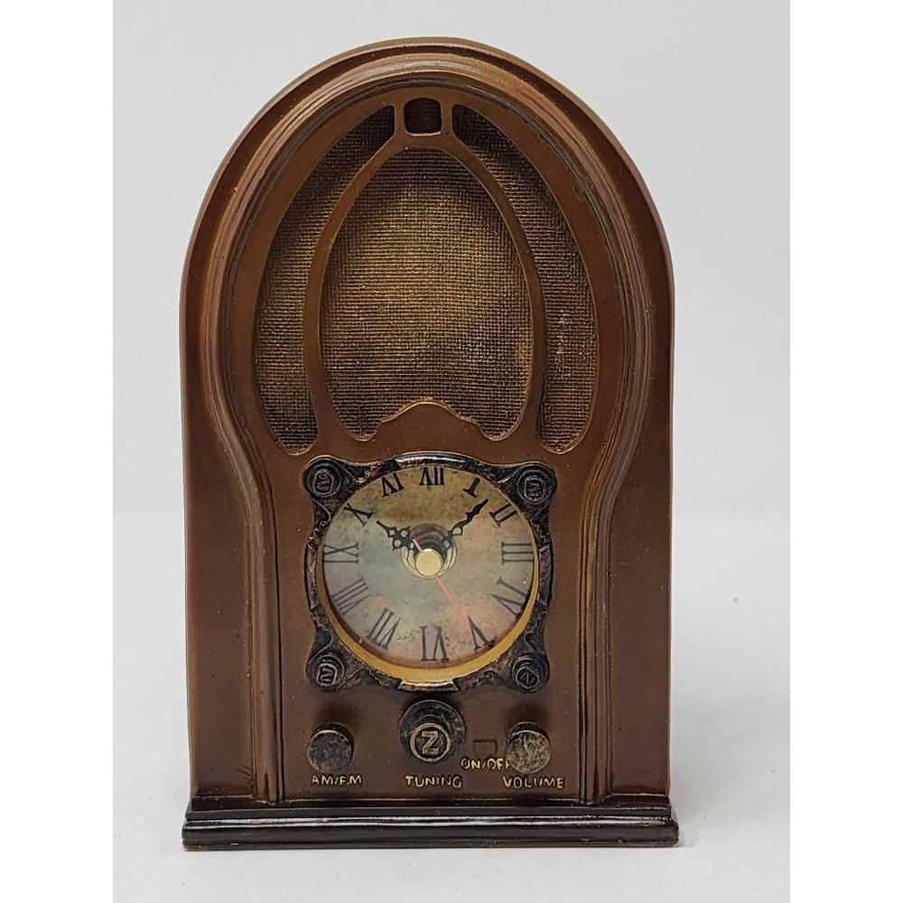 Vintage Home‎ Interior Old Style Brown Table/Desk Clock Tested And Works